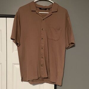 Men’s Kenneth Cole Button Up Short Sleeve Brown